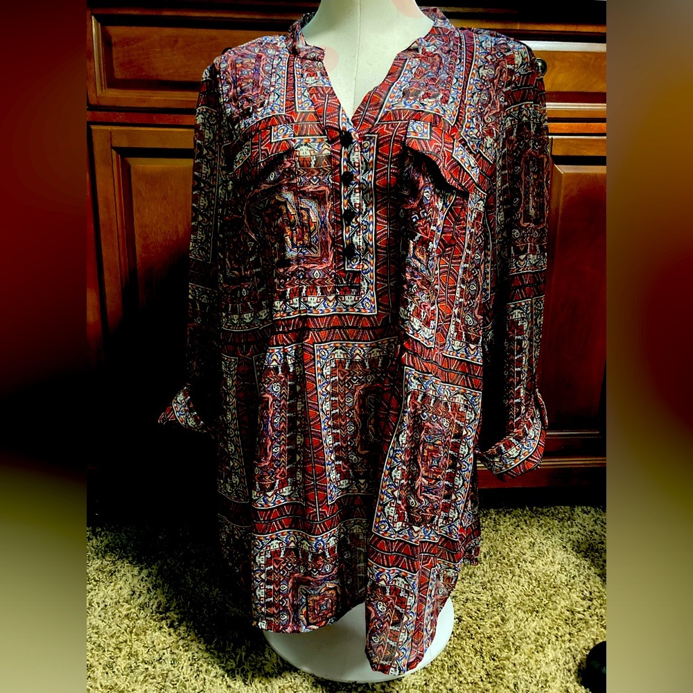 GNW sheer top in beautiful rich colors